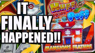 A MANSION FEATURE JACKPOT ON HUFF N MORE PUFF! THIS IS INCREDIBLE! High Limit Slot Play