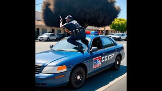 Man takes cop for a ride hanging on the side of the car ,USPS gets looted in California