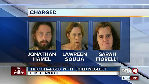 Three arrested in child neglect investigation in Charlotte County