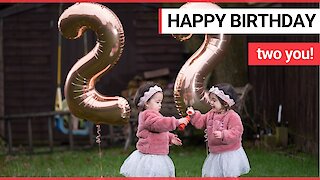 Twin sisters celebrate a birthday this weekend when they turn 2 on 2/2/2020