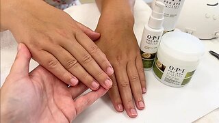 Summer fresh natural nail manicure with OPI Pro Spa & Repair Mode [Watch Me Work]