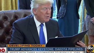 President Trump advances Keystone, Dakota pipelines as part of second day in office