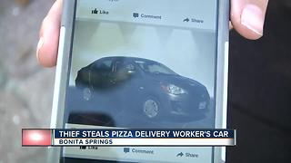 Pizza Driver Reports Stolen car