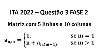 ITA 2022 - Matemática - Questão 3 - Fase 2