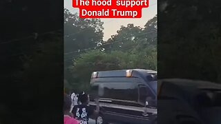 Trump pulled up to the hood after he left the Fulton County Jail yesterday.