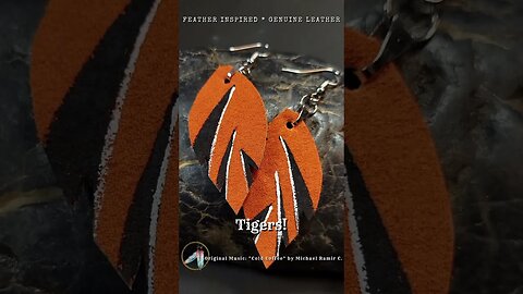 TIGERS, 1 inch, leather feather earrings