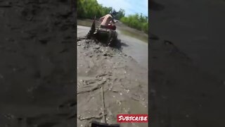 Power wheels in the mud
