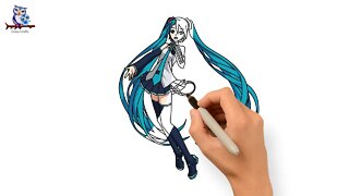 How to Draw Hatsune Miku Musical Artist - Anime Art Tutorial