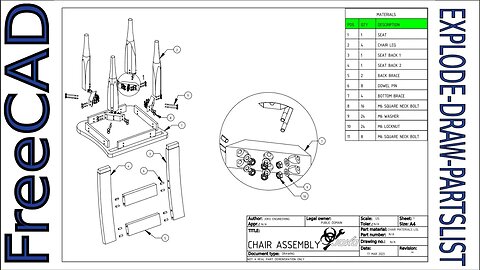 FreeCAD Assemby- How to Explode, Draw, Bubble and Generate Partslist on a Drawing|JOKO ENGINEERING|