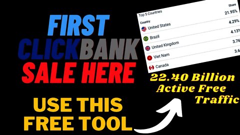 HOW To MAKE YOUR FIRST CLICKBANK SALE USING FREE TOOLS, Free Traffic, Affiliate Marketing