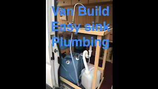 Van Build Easy Sink Plumbing with a foot pump