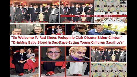 Red Shoes Pedophile Club Obama-Biden-Clinton Drinking & Eating Child Sacrifice
