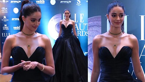 Ananya Panday Looks In Black Dress At The Elle Beauty Awards 2023 😍💖📸