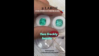 Best online place to buy large certified natural Colombian emeralds cushion cuts online