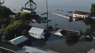 Sky View Update of Flooded Ukrainian Controlled Kherson