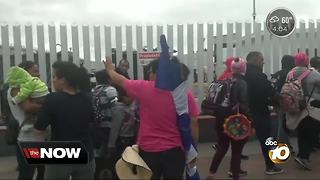 Migrant caravan waiting at border