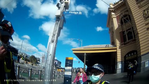 Women Walking Away Crying (1345hrs) 24/09/21 Flinders Street Station, Melbourne OzDanaghstan