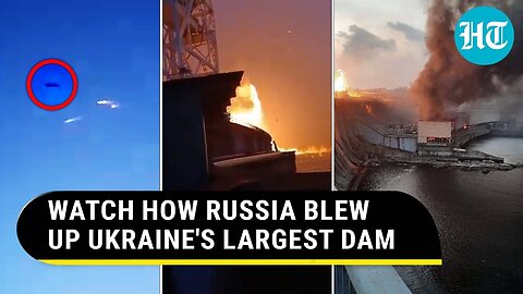 Moment Russian Missile Hit Ukraine's Largest Dam, Triggered Fireball Caught On Cam | Watch