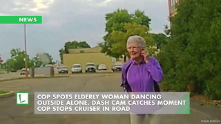 Cop Spots Elderly Woman Dancing Outside Alone. Dash Cam Catches Moment Cop Stops Cruiser in Road