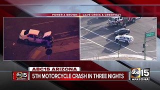 Several motorcycle crashes across the Valley Friday night
