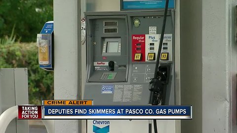 A dozen skimmers located on gas pumps at 7 different Pasco County gas stations