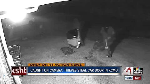 WATCH: Thieves steal door off car in Kansas City