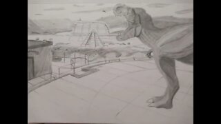 Drawing Rexy's roar scene Jurassic World Part 1