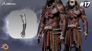 Yoruba god: Sango, the God of Thunder using Blender- 3D Timelapse part 17