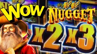 MASSIVE X2 X3 JACKPOT on WILD WILD NUGGET SLOT MACHINE!