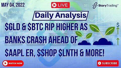 5/4/23 Daily Analysis: $GLD & $BTC Rip Higher as Banks Crash ahead of $AAPL ER, $SHOP $LNTH & more!