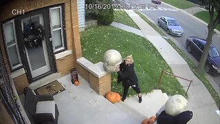 Thieves caught on camera stealing Halloween decorations