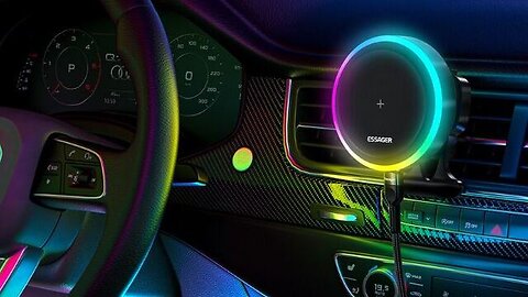 Universal RGB Magnetic Car Phone Holder Wireless Charger