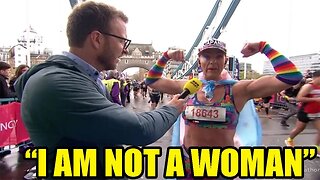 Trans runner admits "I'M NOT A WOMAN" after BEATING 14,000 women at London Marathon! Gives up medal!