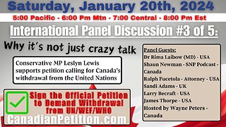 International Panel Discussion: #3: Why Withdrawal from UN/WEF/WHO Organizations is Not Crazy