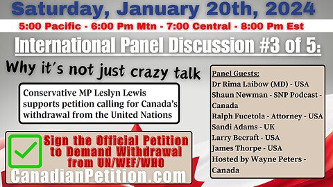 International Panel Discussion: #3: Why Withdrawal from UN/WEF/WHO Organizations is Not Crazy