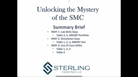Sterling Credentials and the SMC: Brief Overview