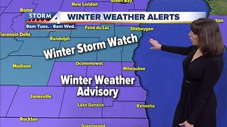 Winter Storm Watch issued for our northern counties Tuesday