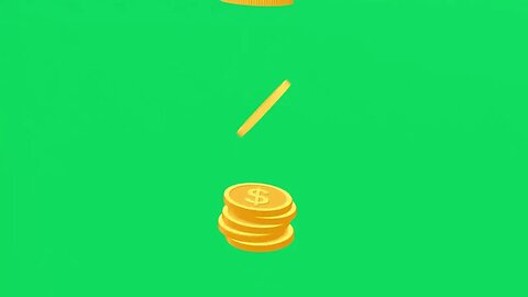 #freecopyright Green Screen Coins Falling 4K