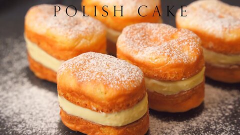 一口波蘭蛋糕 像吃冰淇淋泡芙 ┃Polish cake, like eating ice cream puffs