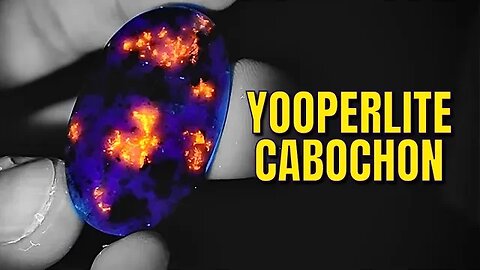 Making YOOPERLITE glow rock cabochon! Polishing on Cabking lapidary machine!