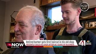 Retired barber gets 1st haircut in his old shop