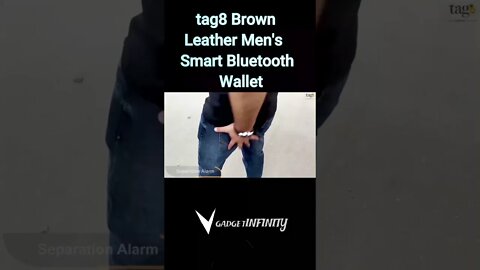 tag8 Brown Leather Men's Smart Bluetooth Wallet