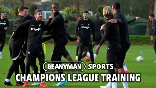 Chelsea train ahead of their Champions league match against Dinamo Zagreb