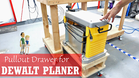 Workbench Pullout Drawer for Dewalt Planer