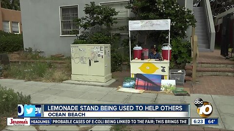 Ocean Beach lemonade stand being used to help others