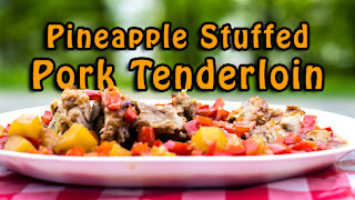 Dutch Oven Pineapple Stuffed Pork Tenderloin