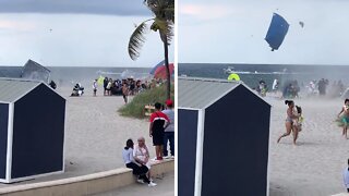 Mini tornado causes havoc at Hollywood Beach Broadwalk