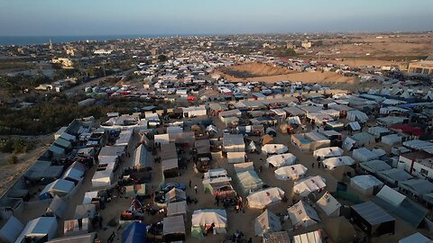 AERIAL SHOTS of camp in Rafah for displaced Gazans