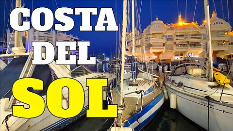 🇪🇸 Spain Torremolinos to Benalmadena Mediterranean Sunset Night Walk [4K] Resort Everyday Life