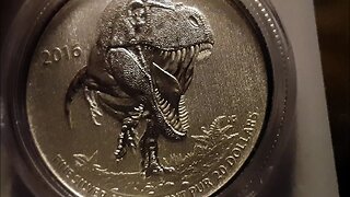 Canada 20 for 20 Silver 2016 Tyrannosaurus Rex Coin in 4K